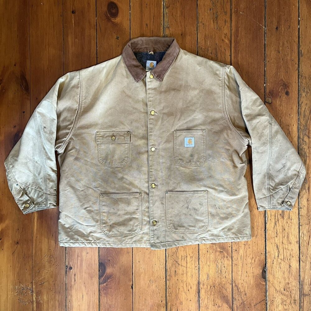 Vintage Carhartt C01 Blanket Lined Chore Jacket Men’s 3XL (58) Duck Canvas